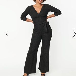 Unique Vintage Black Marled Jumpsuit 1970s inspired! 🪩